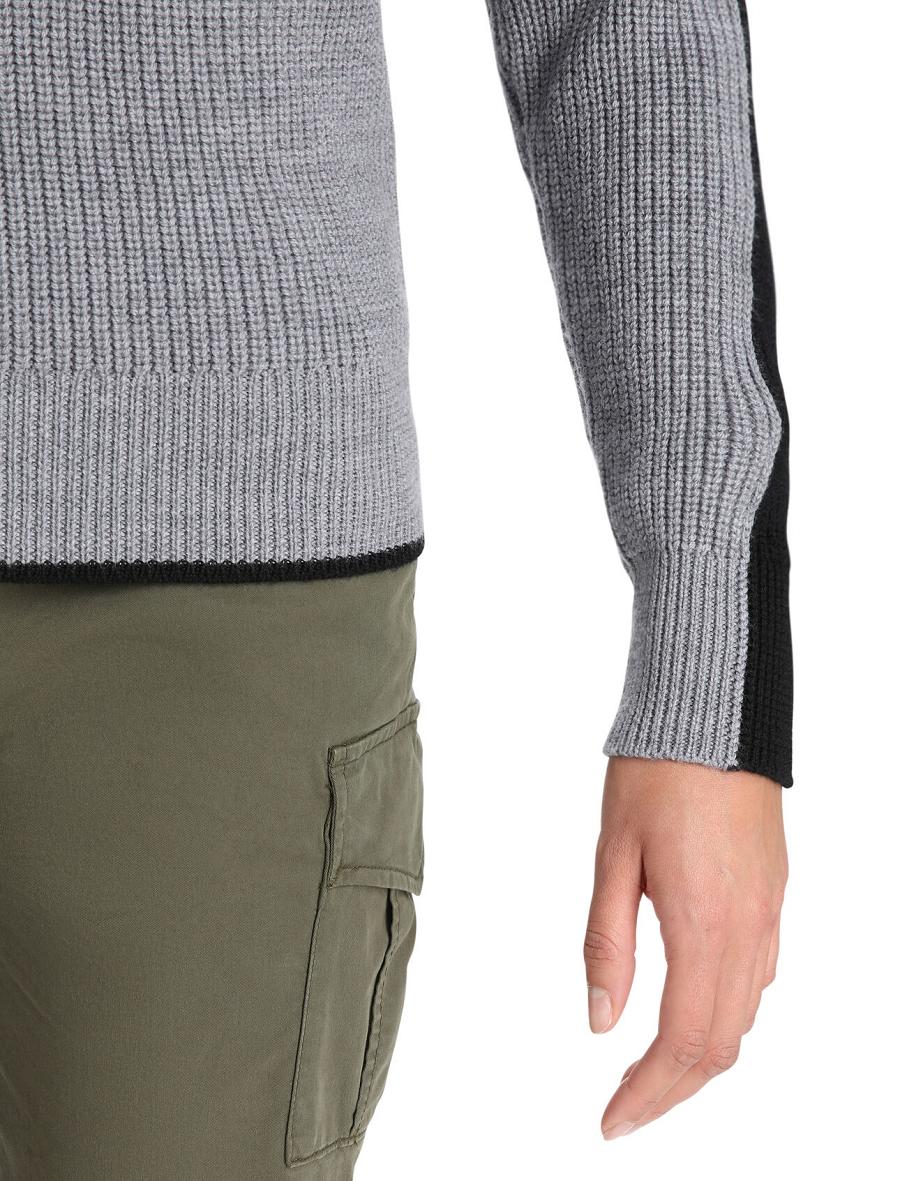 Swetry Icebreaker Merino Lodge Long Sleeve Half Zip Damskie Szare Czarne | PL 1326HAPK